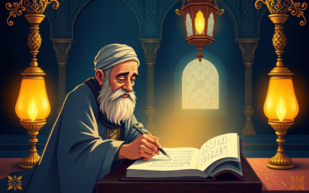 رسم تعبيري لقصة أبو الأسود الدُّؤَلي